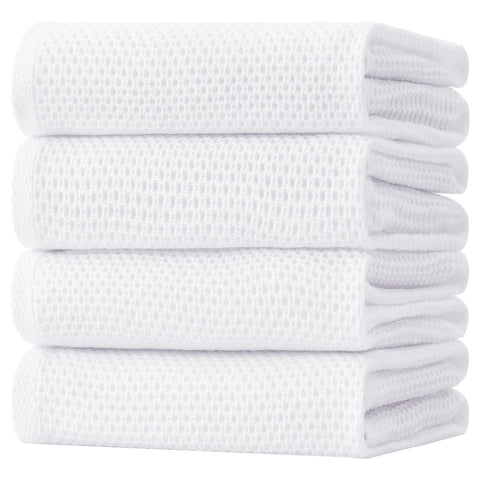 Homaxy waffle weave dish towel close-up shows soft cotton texture and honeycomb weave.