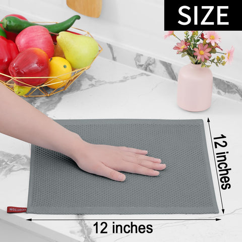 Homaxy waffle weave towel dries quickly and reduces residue on glassware.