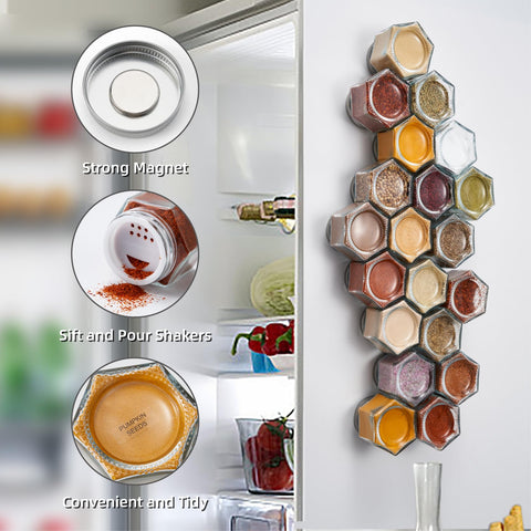 Homazing fridge spice organizer frees cabinet space while keeping flavors accessible