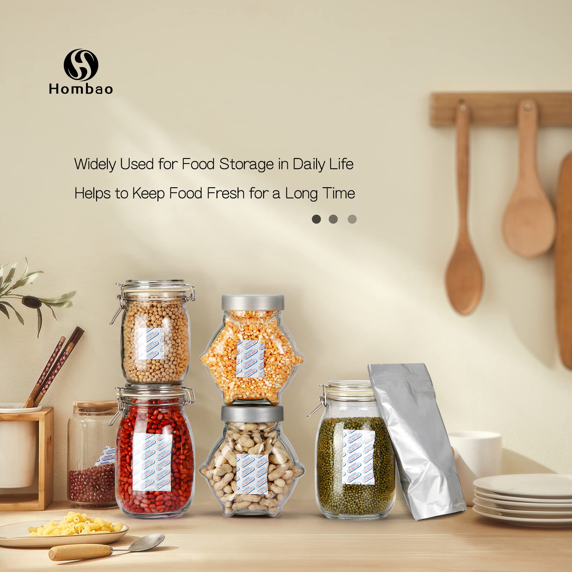 Hombao absorbers used for food storage keeping flavors intact.