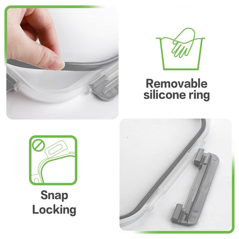 Homberking 1040ml rectangle container, large capacity for batch prep and family meals.