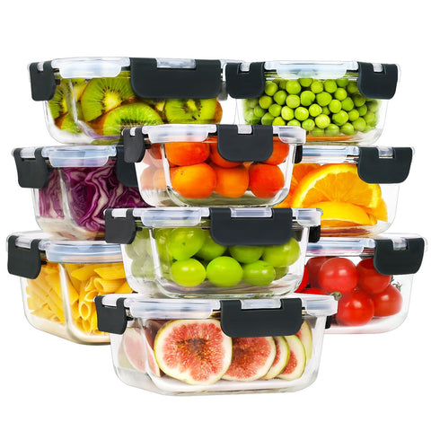 HOMBERKING 370ml rectangle glass container ideal for meal prep and on-the-go meals
