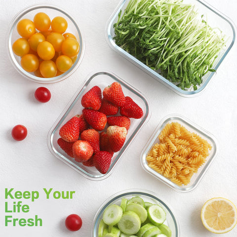 HOMBERKING 400ml round glass container with lid for snacks and versatile storage.
