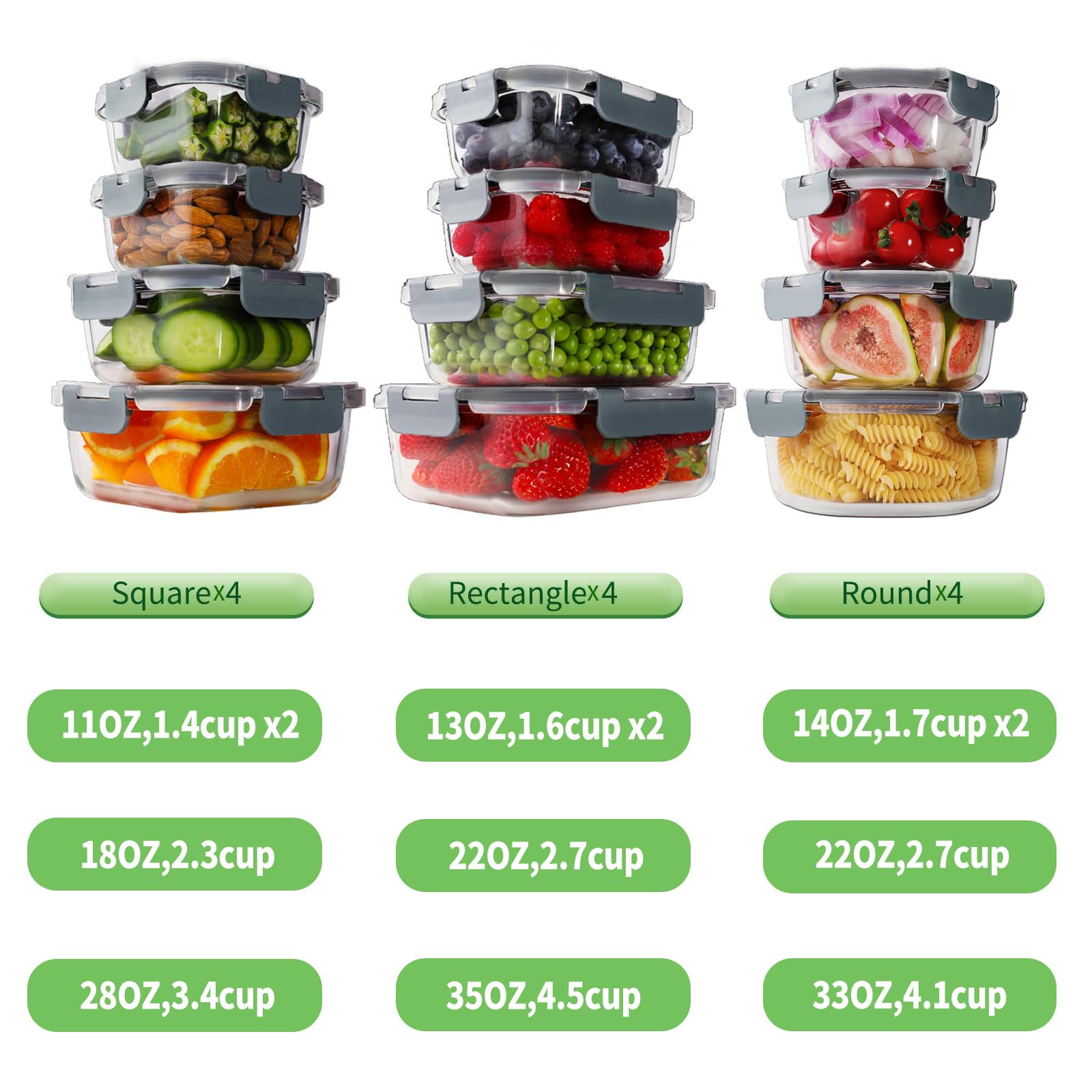 Homberking 630ml rectangle container, perfect for leftovers and space-saving organization.