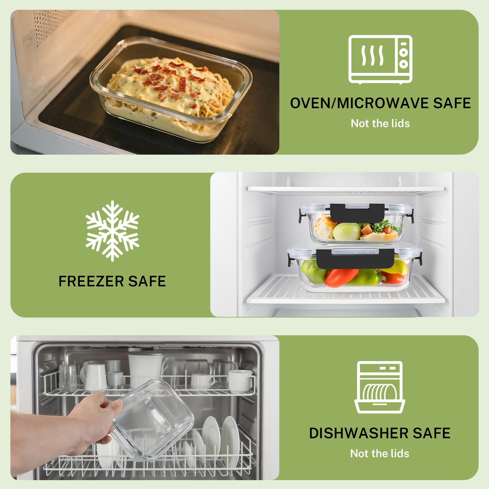 HOMBERKING 1040 ml rectangle glass container with lid, great for batch storage.