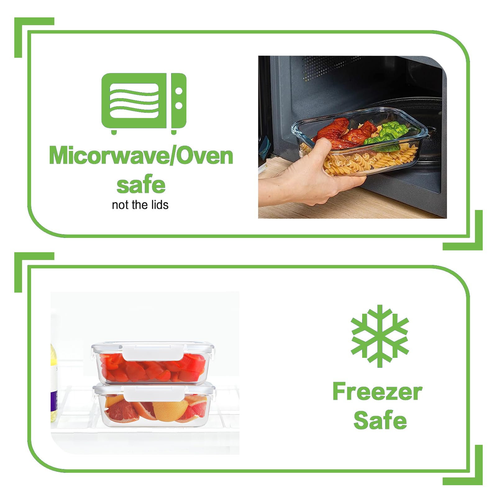 HOMBERKING BPA-free lids with silicone seal for freshness and spill protection.