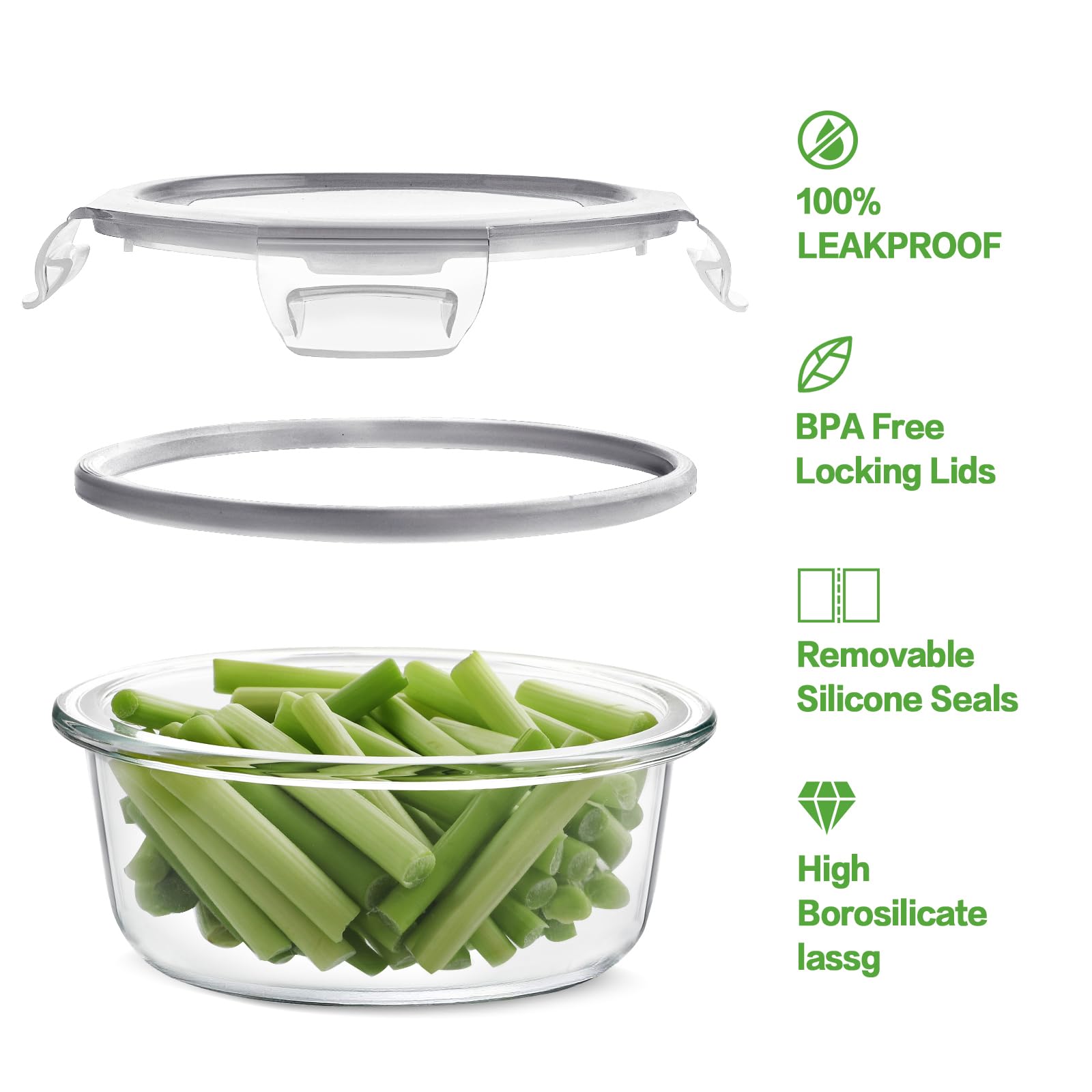 HOMBERKING rectangular 630ml container ideal for mid-size meals and leftovers