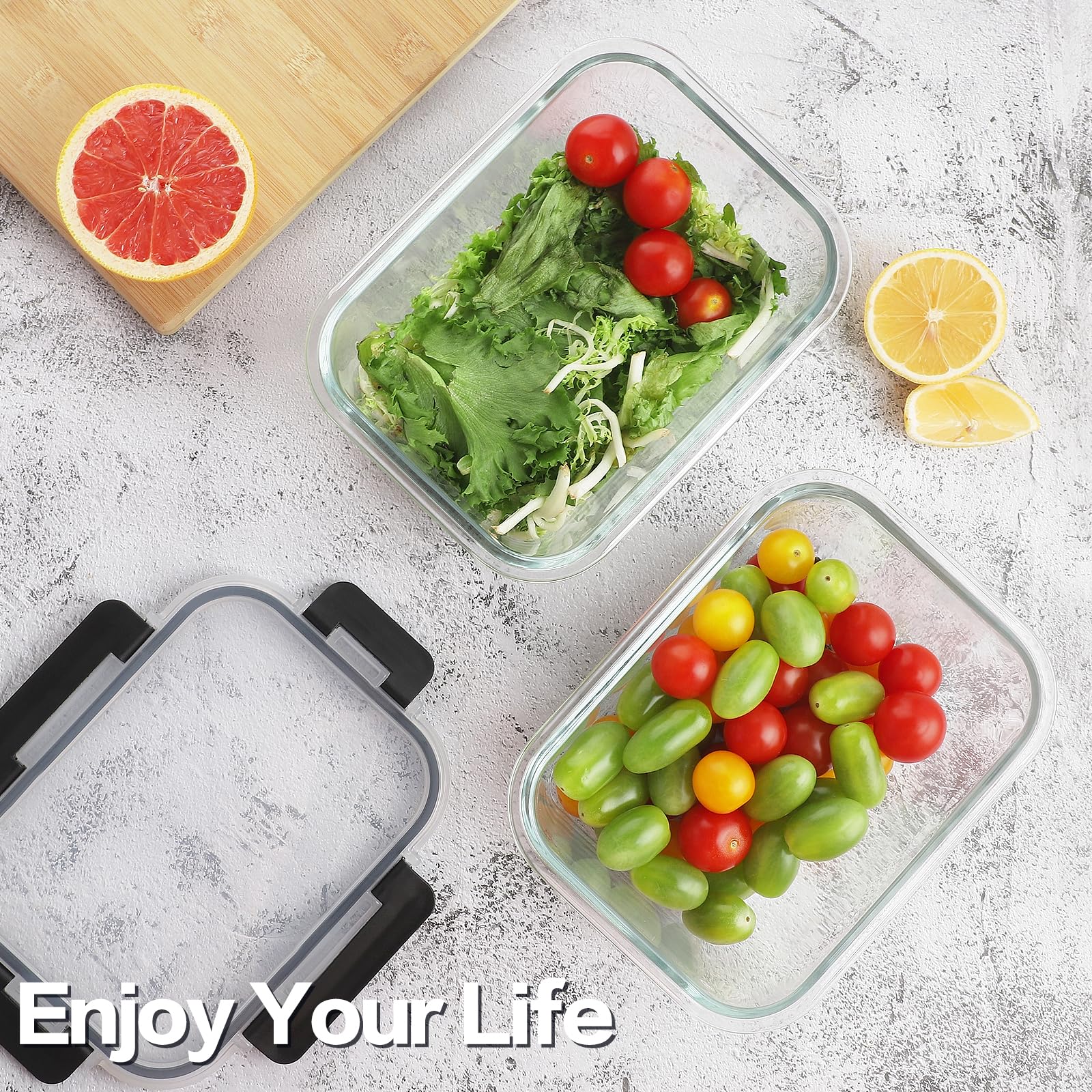 HOMBERKING square 800ml container sturdy for leftovers and meal prep