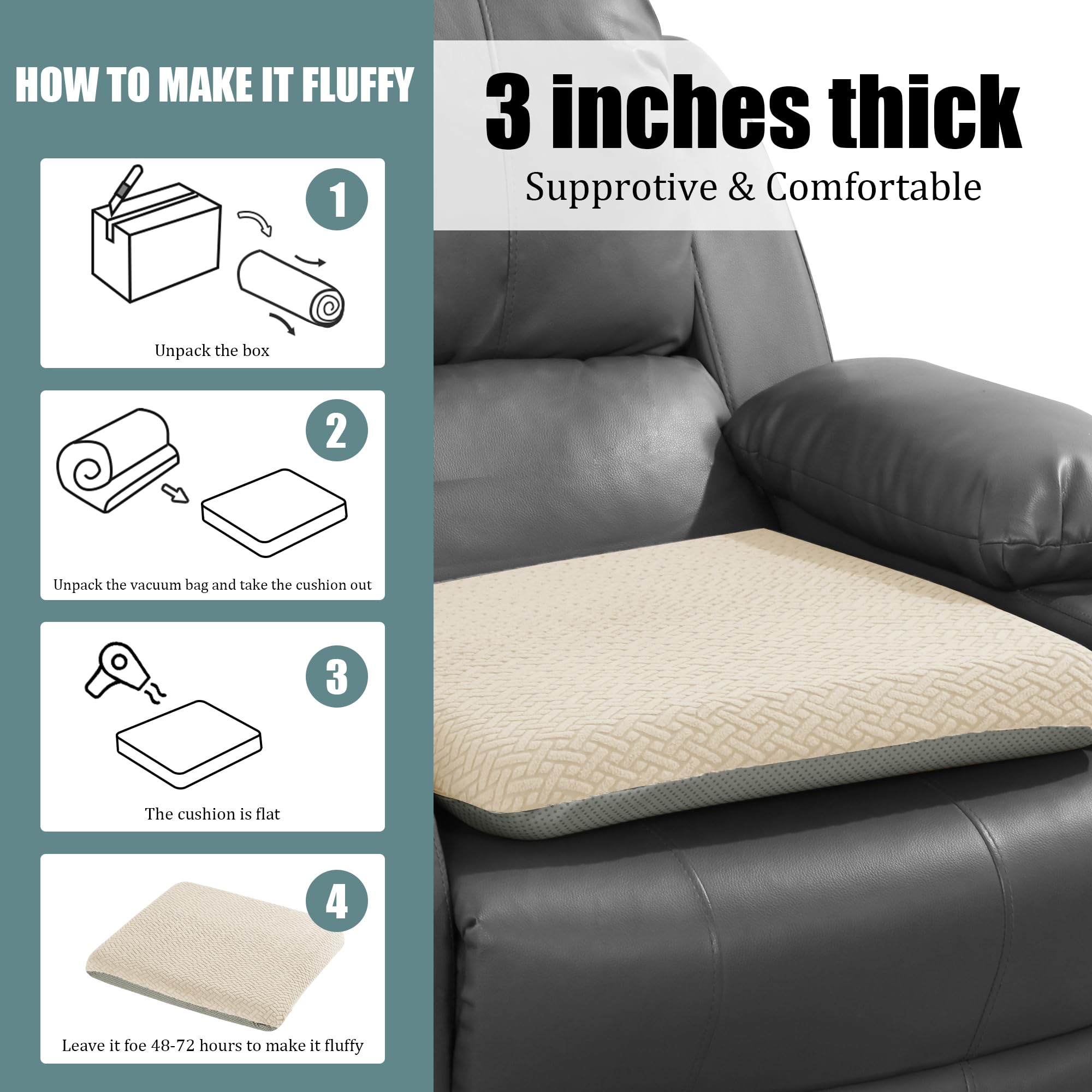 HOMBYS plush knit fabric cushion provides cozy warmth for daily use