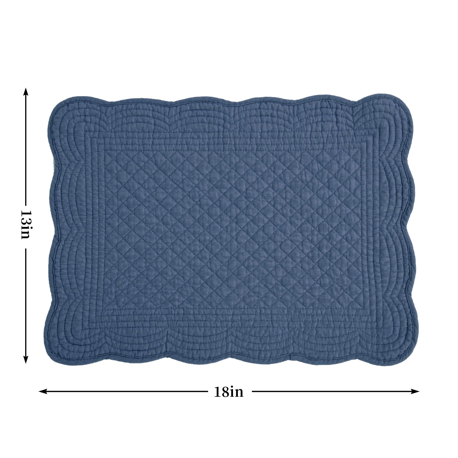 HOMBYS placemats set of 6 in sapphire blue for family meals
