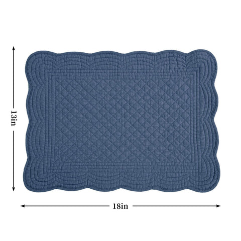 HOMBYS placemats set of 6 in sapphire blue for family meals