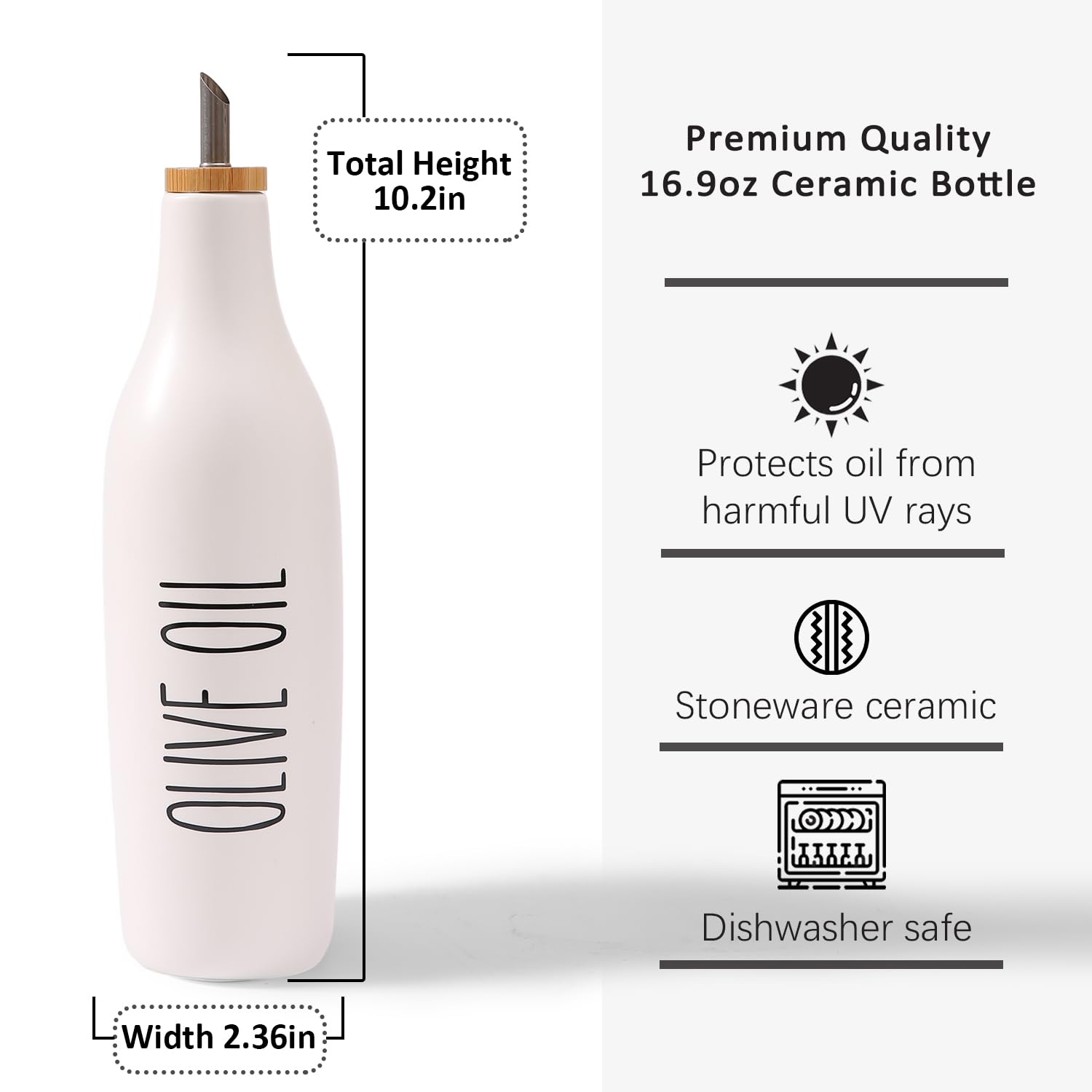 HOMCDALY ceramic dispenser with bamboo cap showcases modern farmhouse style