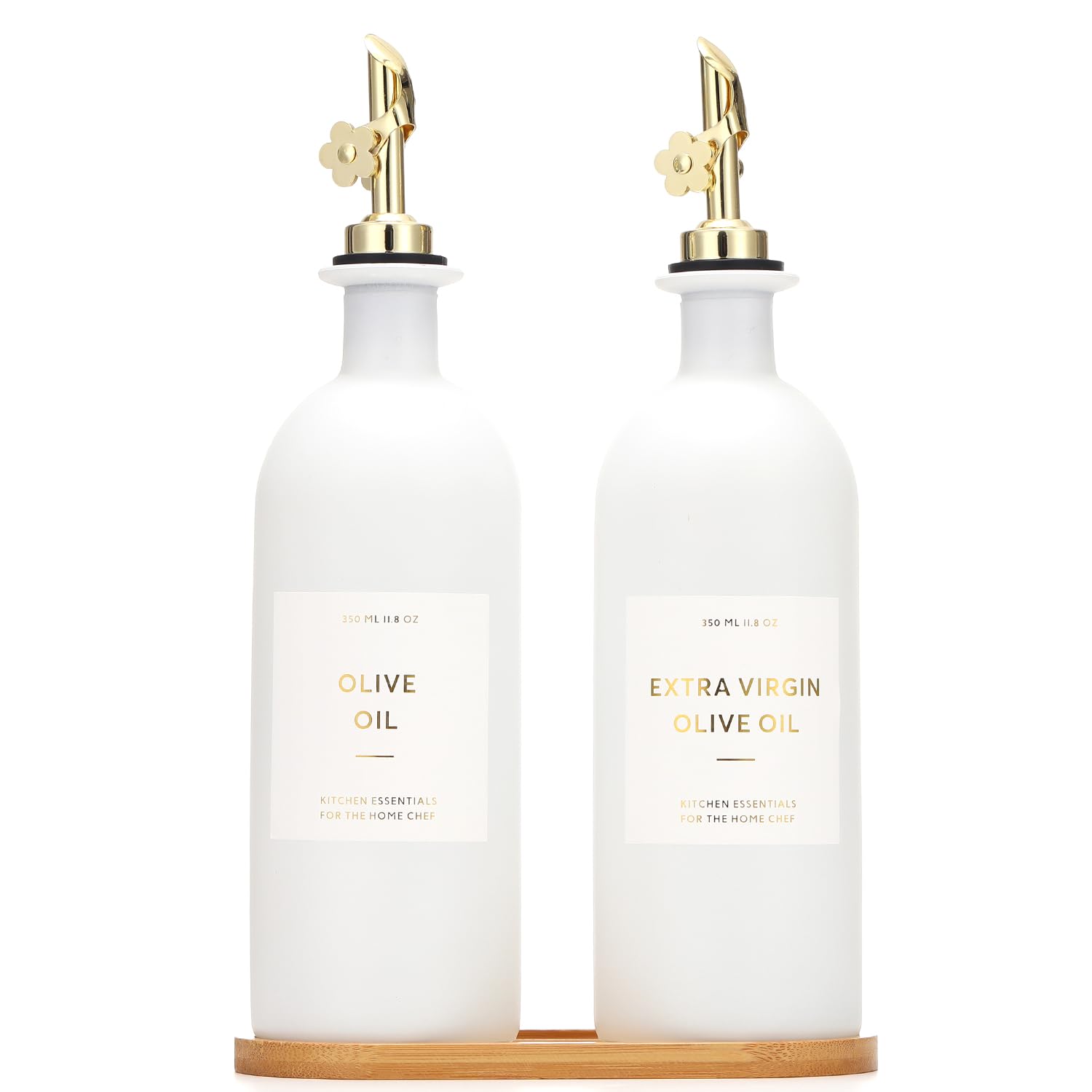 HOMCDALY olive oil dispenser bottles with pour spouts offer precise drizzle on demand.