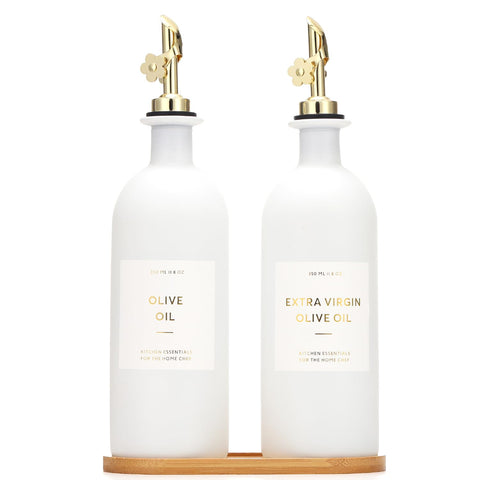 HOMCDALY olive oil dispenser bottles with pour spouts offer precise drizzle on demand.