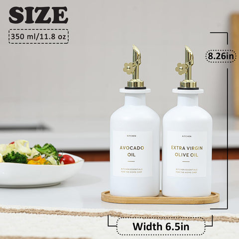 HOMCDALY glass bottle, clear and stylish for oil and vinegar storage