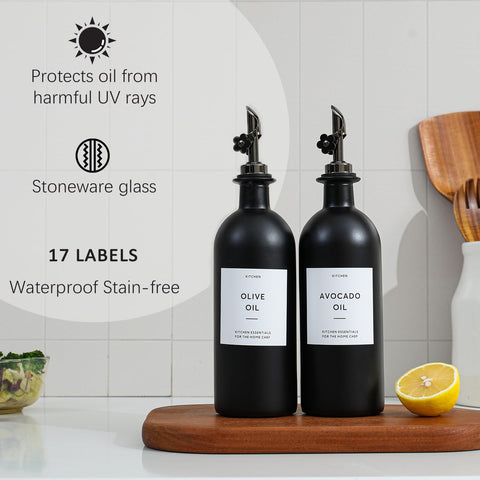 HOMCDALY bamboo tray keeps bottles organized on the counter with a natural look.