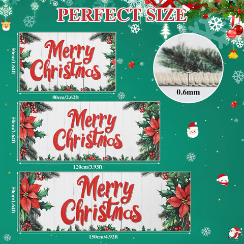Homcomoda rug trio features tree and snowflake motifs for inviting holiday decor.