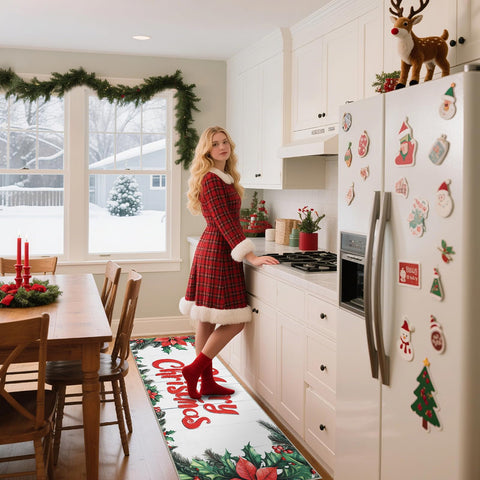 Homcomoda 3-piece rug set offering non-slip comfort on dry floors near sinks.