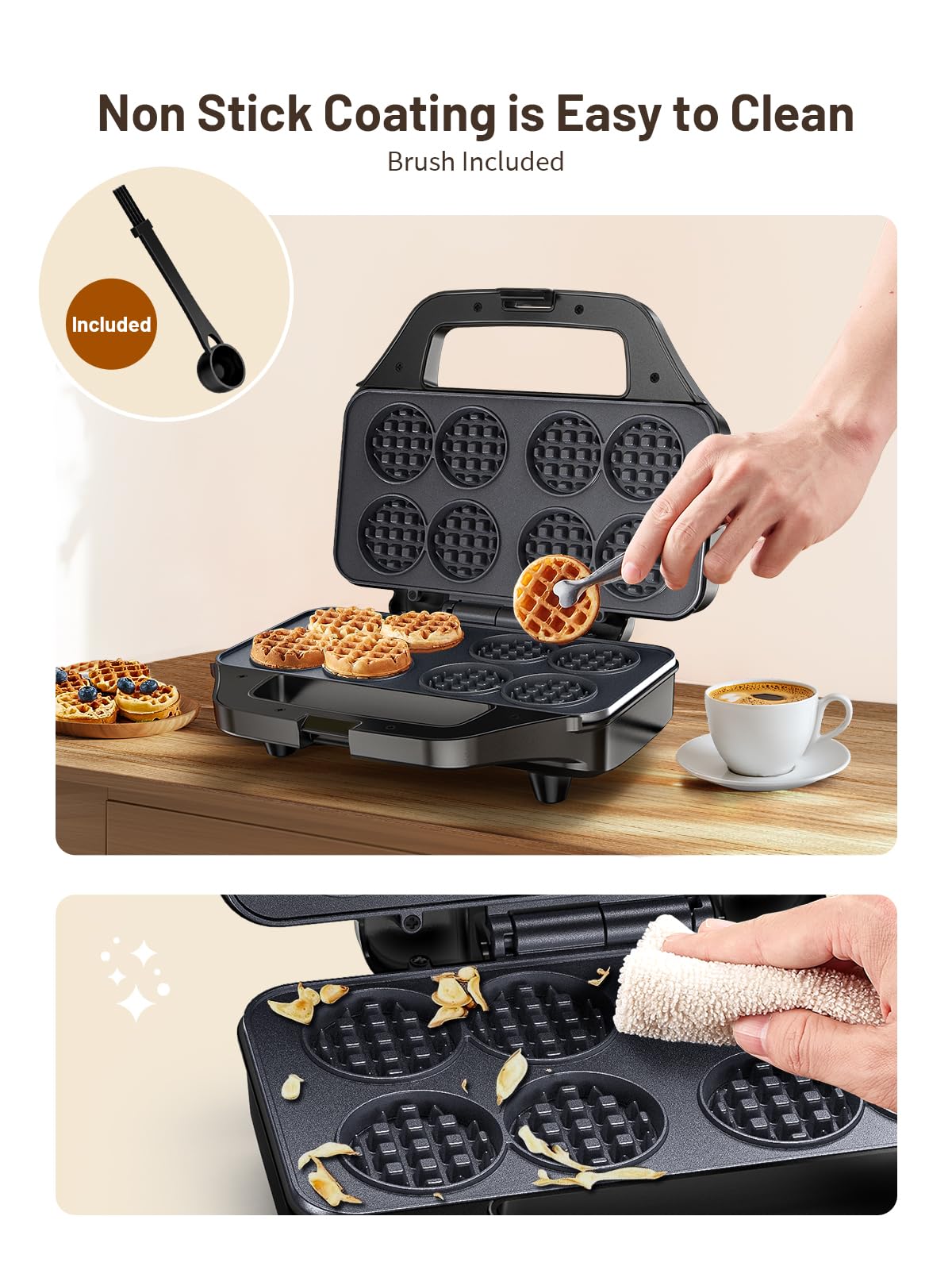 HomCozy nonstick plates enable easy release and quick cleanup