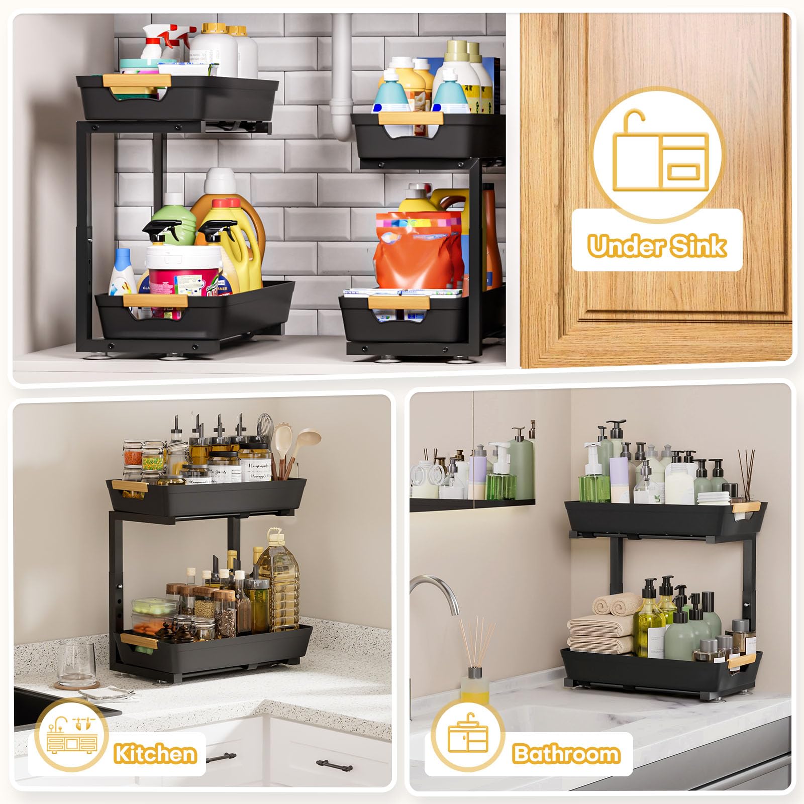 Homde two-pack provides double organizing power for multiple spaces.