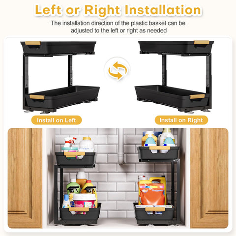 Homde versatile organizer for under-sink, countertops, and laundry areas.
