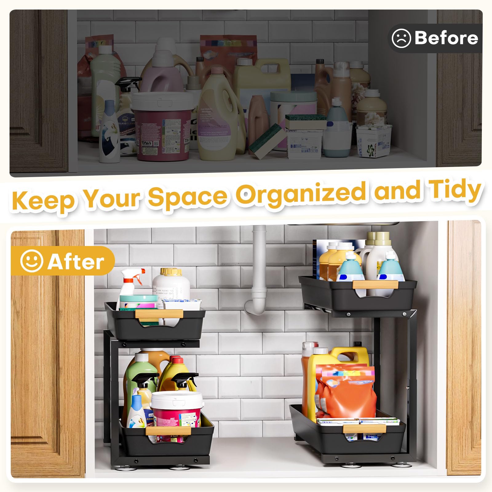 Homde pulls out smoothly for easy storage access and faster item retrieval.
