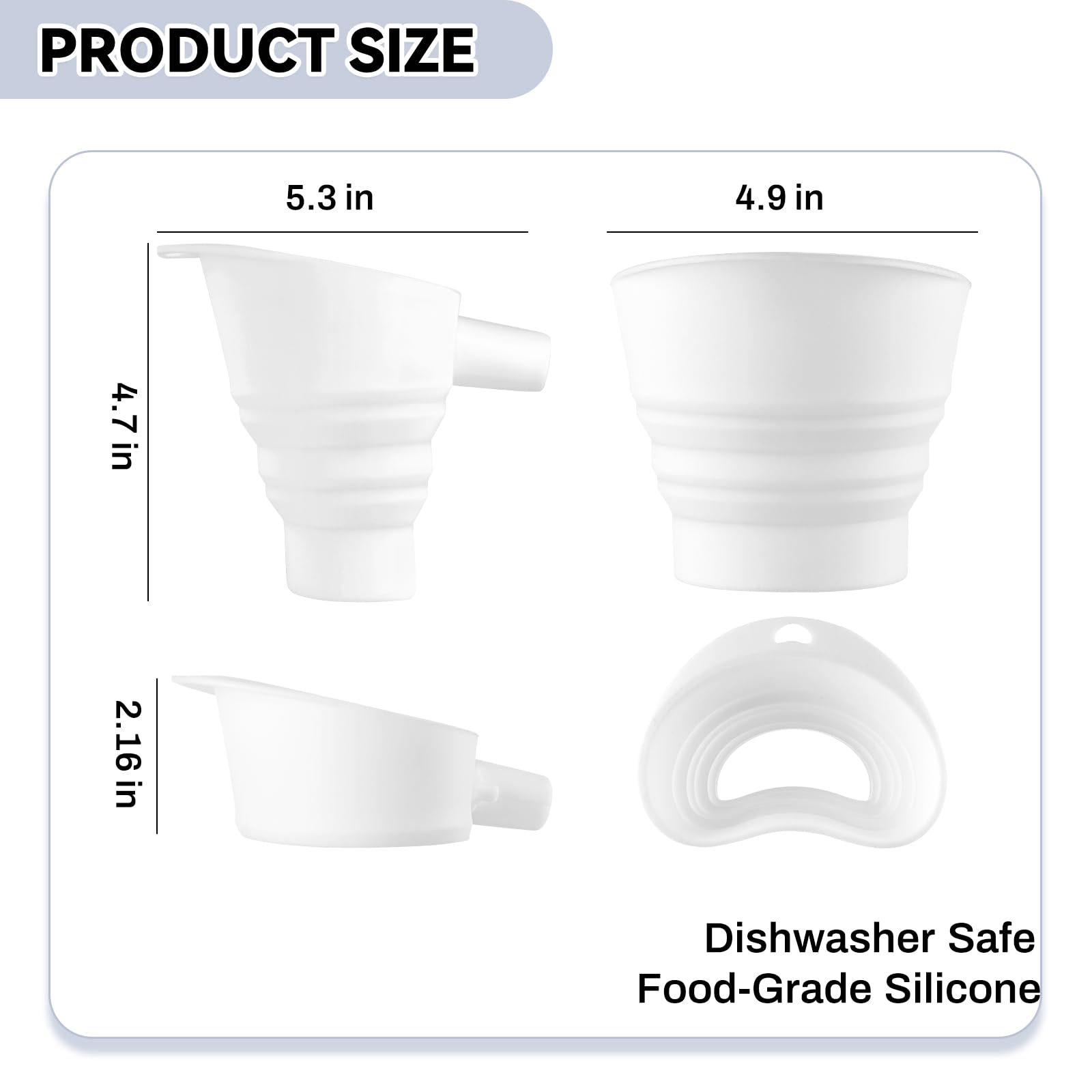HOMDSG kitchen funnel keeps baking area tidy.