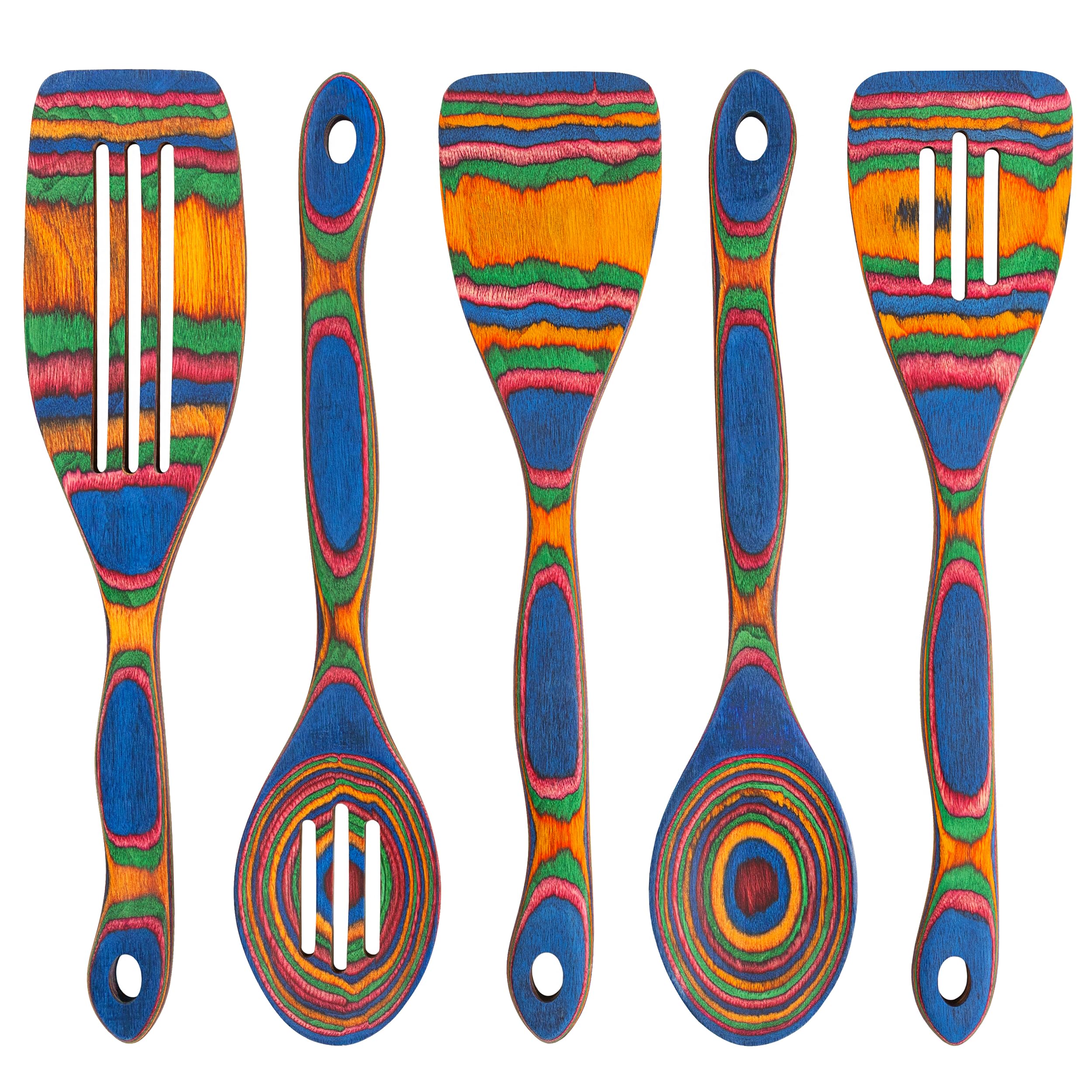 Home Beets 5pc Pakka Wood Utensils spoons for durable mixing and serving.