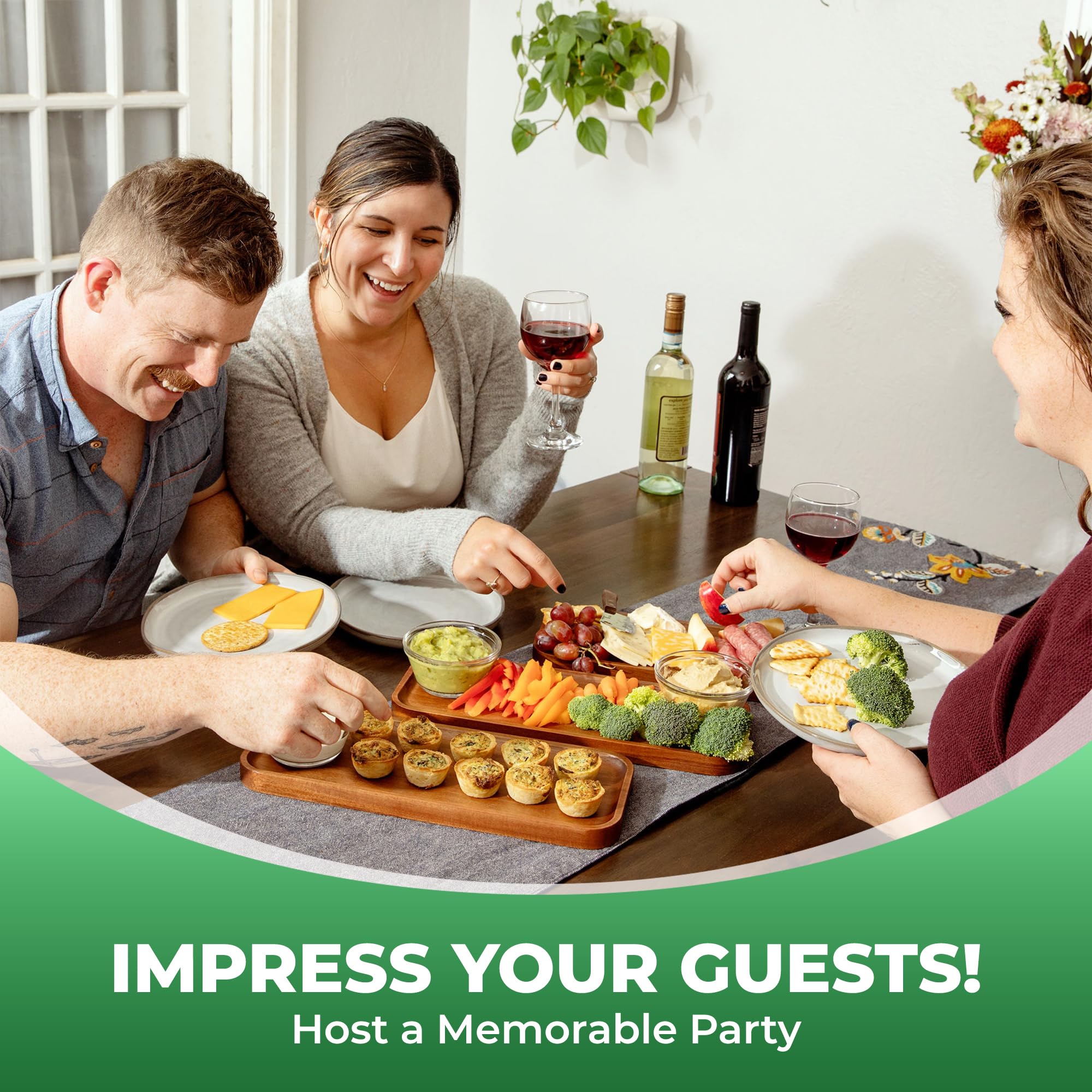 Set of three Home Beets trays displayed as farmhouse decor on table.