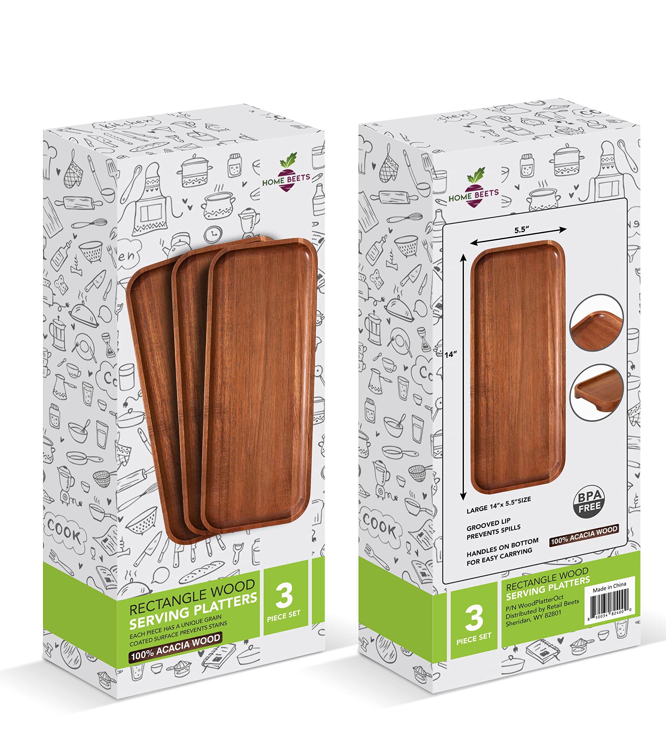 Home Beets 14x5-5 inch trays offer ample serving space for parties.