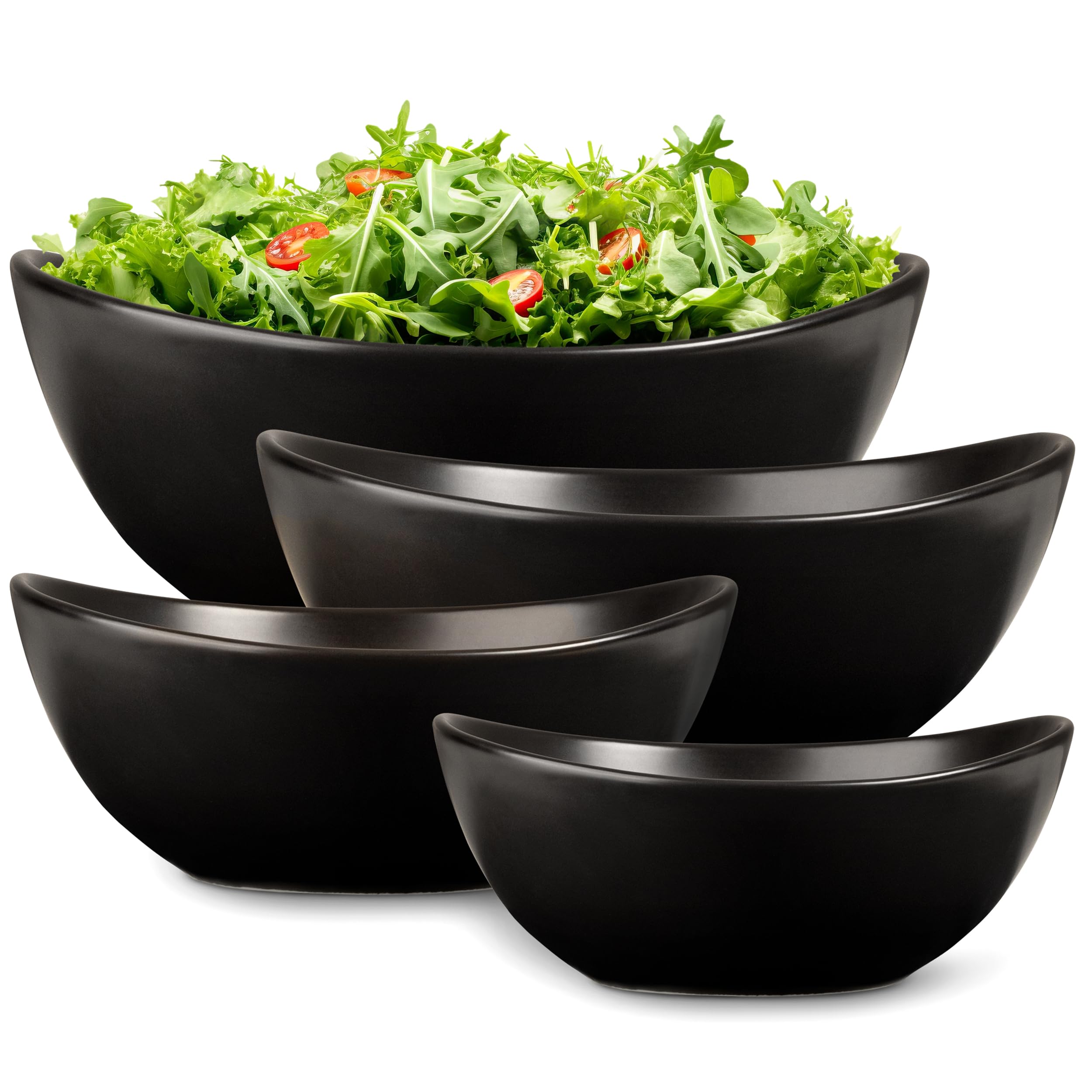 Home Beets 10 oz matte black serving bowl, ideal for salads and sides