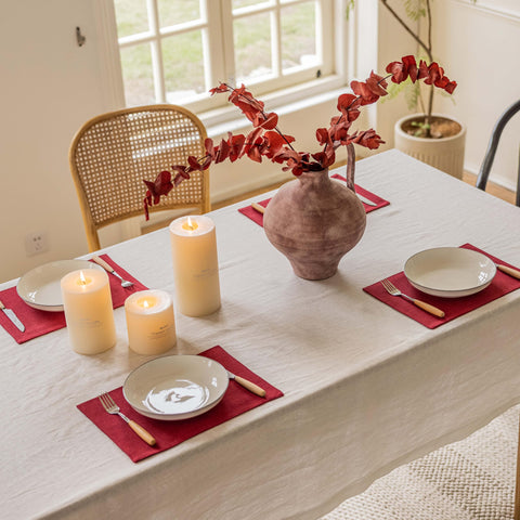 Home Brilliant faux linen burlap placemats with rustic texture for everyday meals