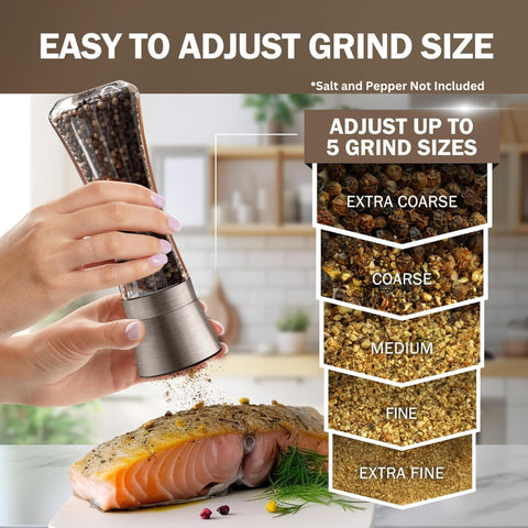 Home EC adjustable ceramic grinder knob for precise texture control.