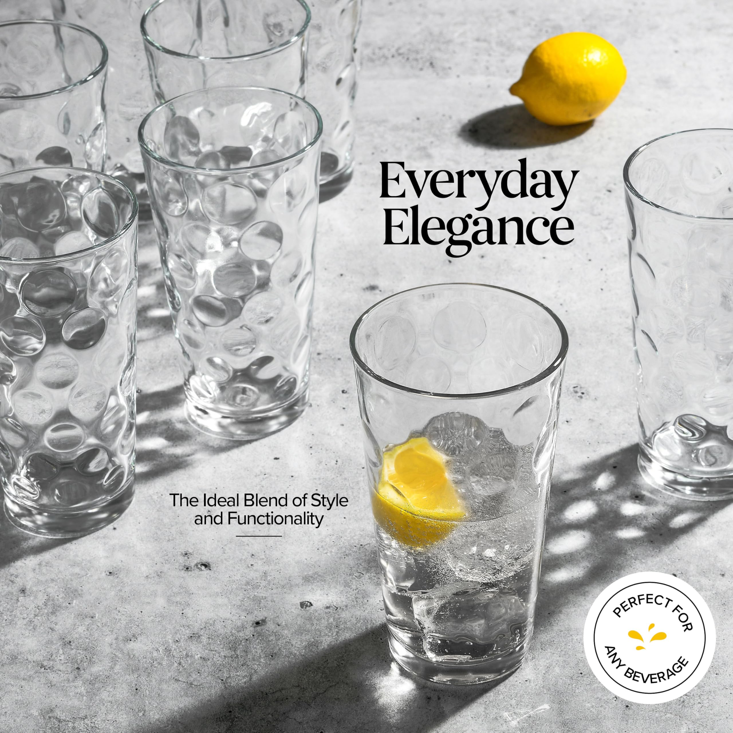 Bar-grade glassware feel for home bars and cafes.