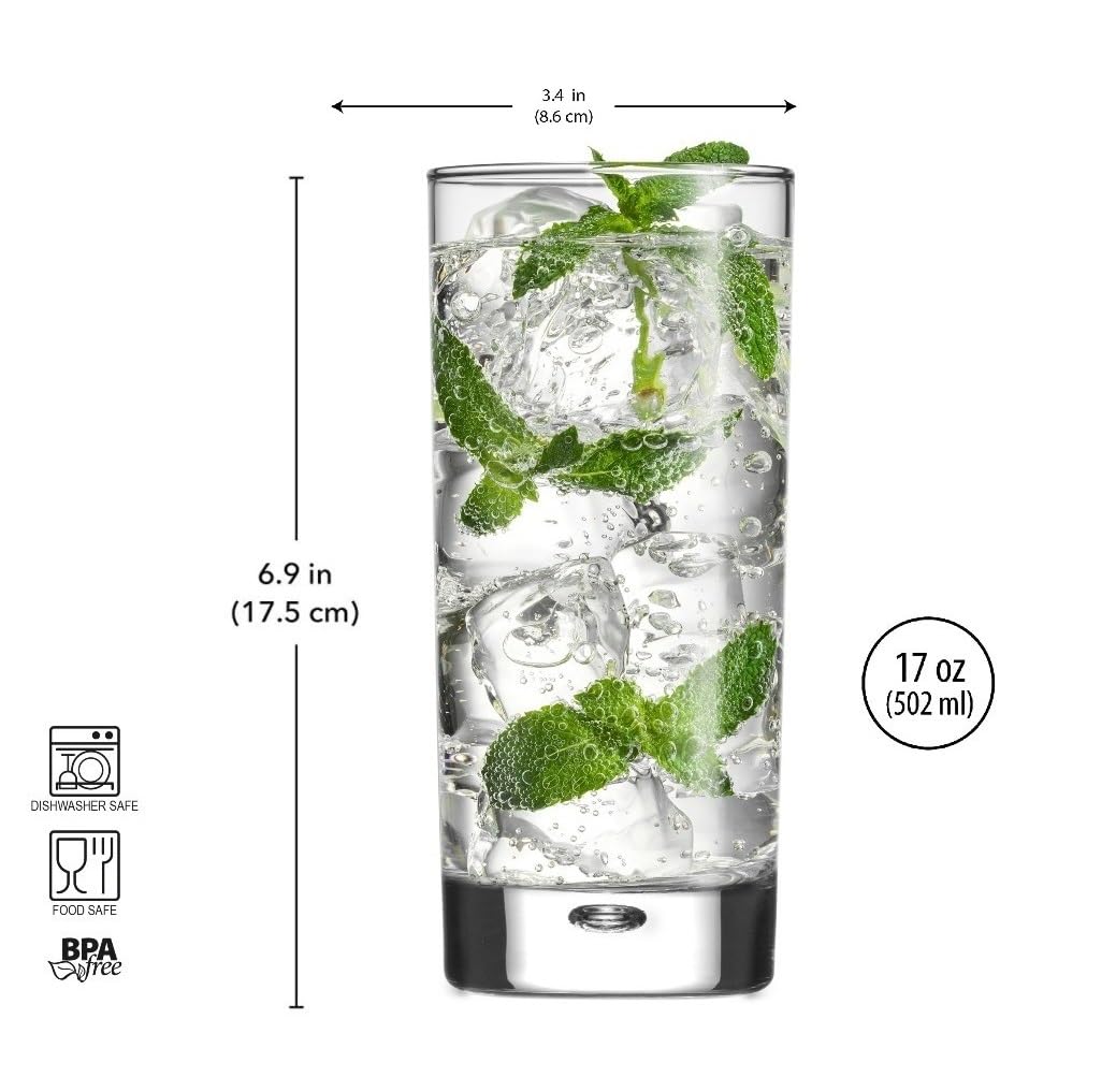 Home Essentials & Beyond durable glass with thick base for stability.