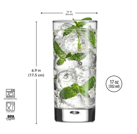 Home Essentials & Beyond durable glass with thick base for stability.