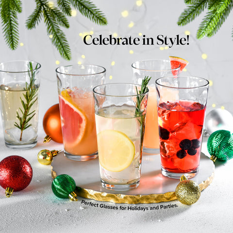 Close-up of inner bubble design on a highball glass by Home Essentials Beyond.