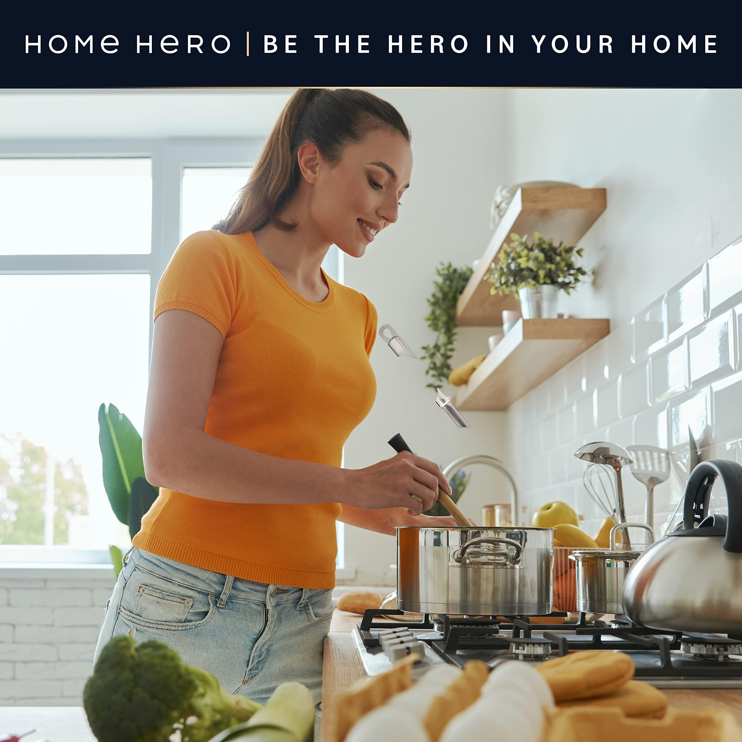 Home Hero 32-piece set arranged in a stylish kitchen scene for holiday cooking