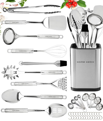 Home Hero 32-piece spatula set protecting nonstick cookware with heat resistant silicone