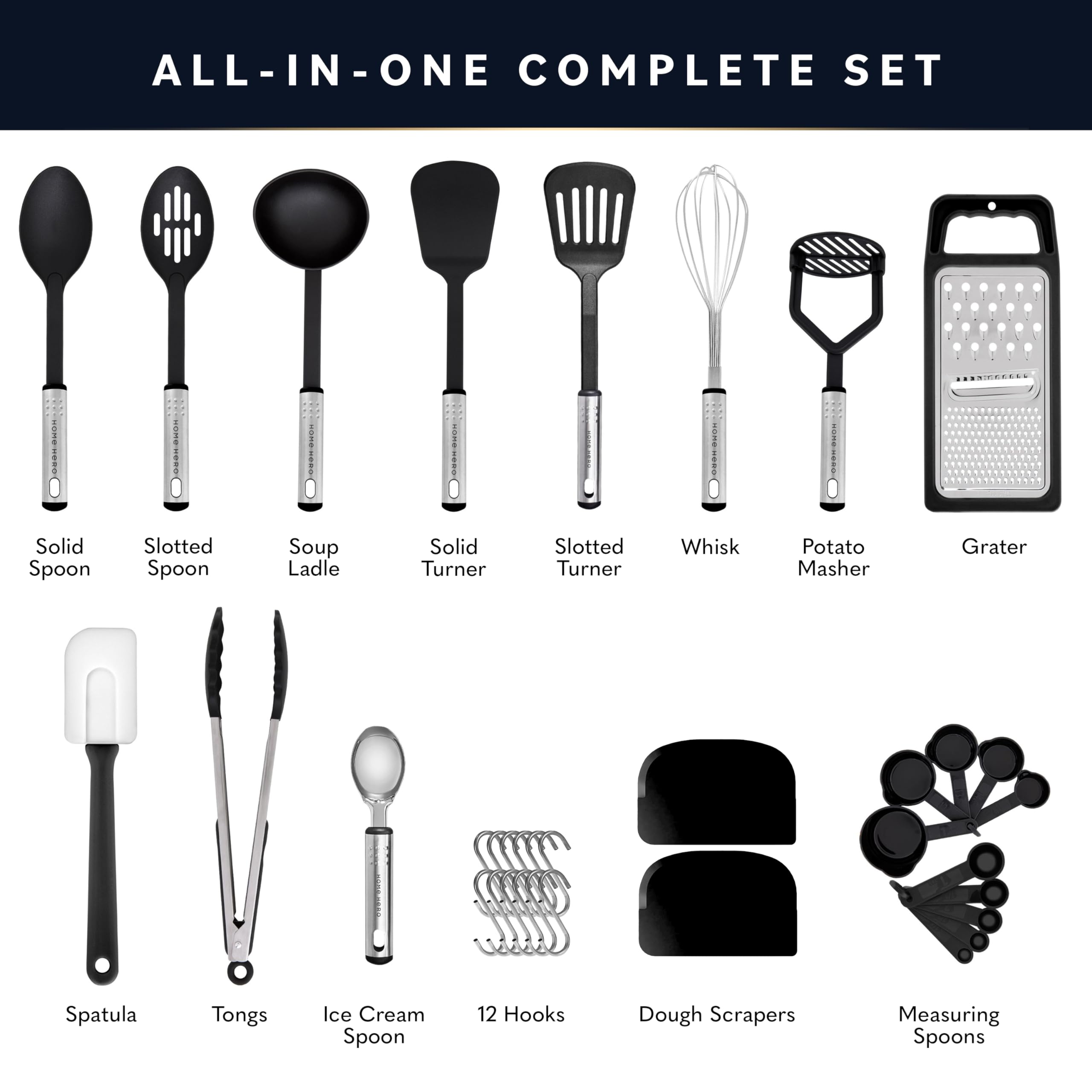 Home Hero dishwasher-safe utensils simplify cleanup after meals and holidays.