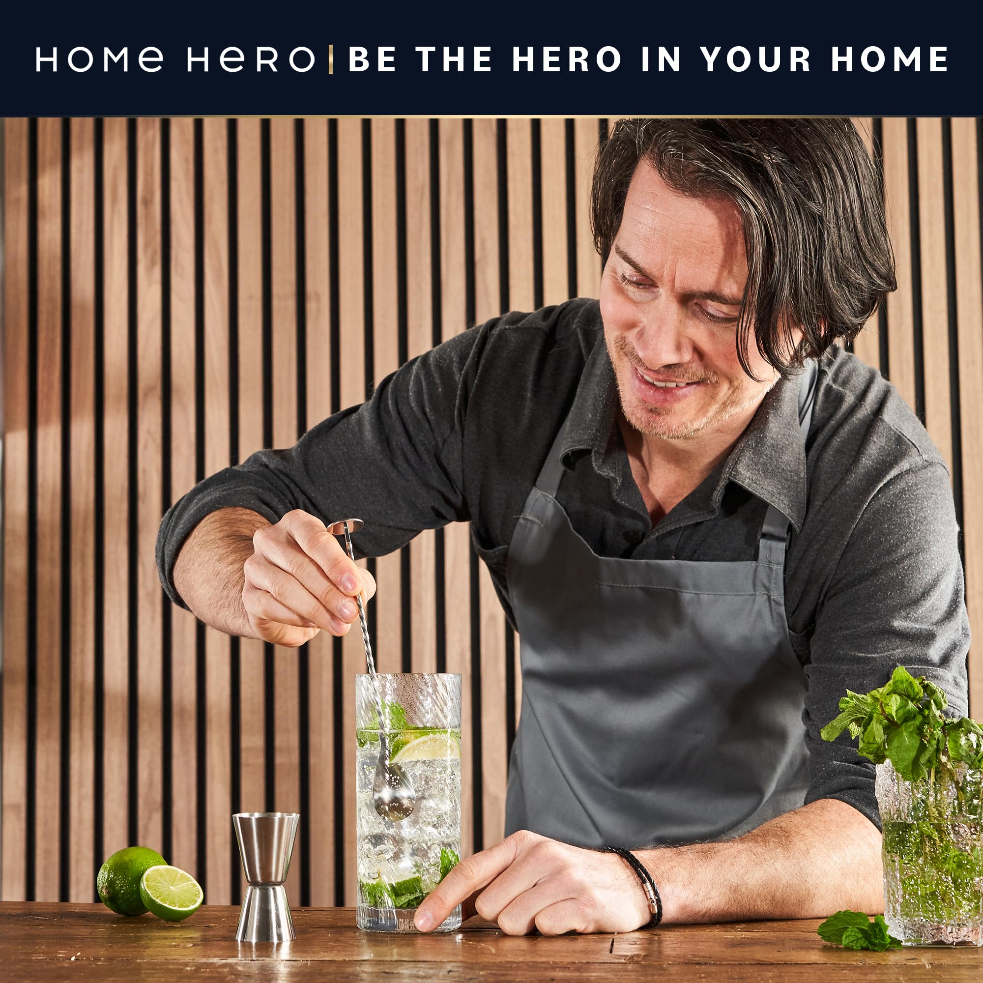 Home Hero giftable bar accessories in a polished packaging box.