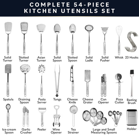 Closeup of Home Hero stainless steel utensils highlighting durable construction.