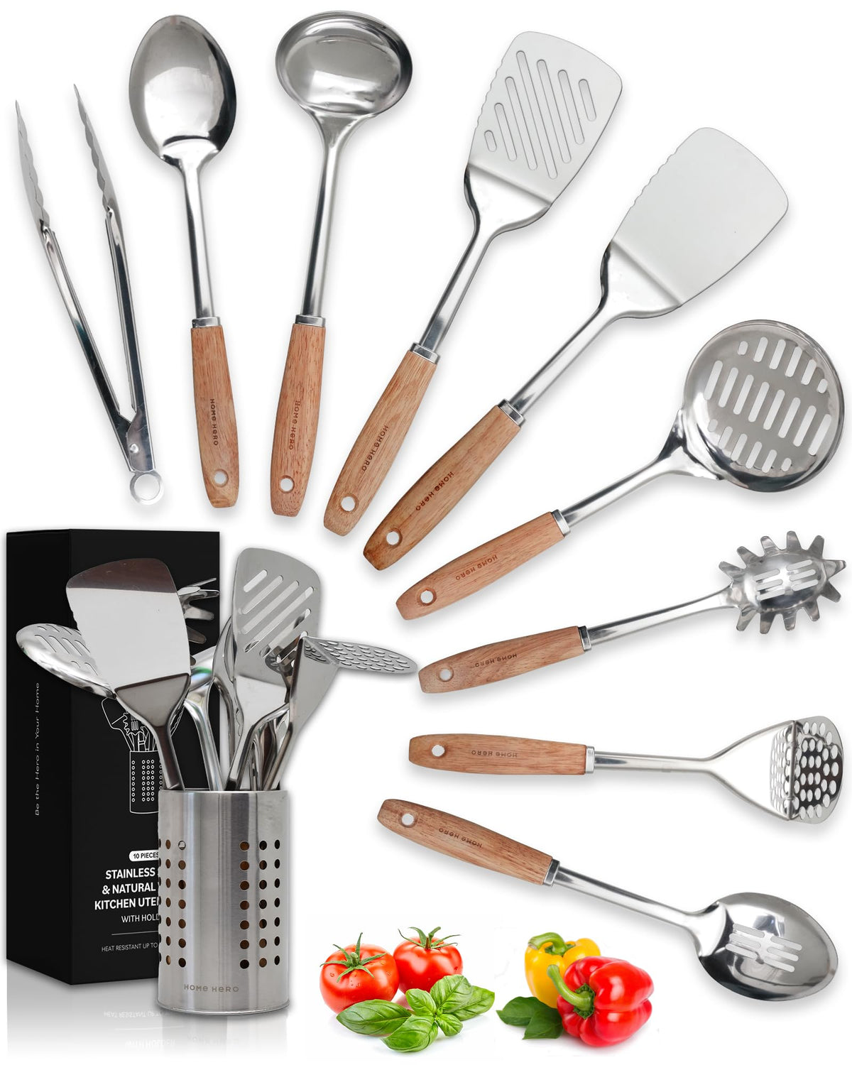 Home Hero stainless steel utensils set for durable, everyday cooking.