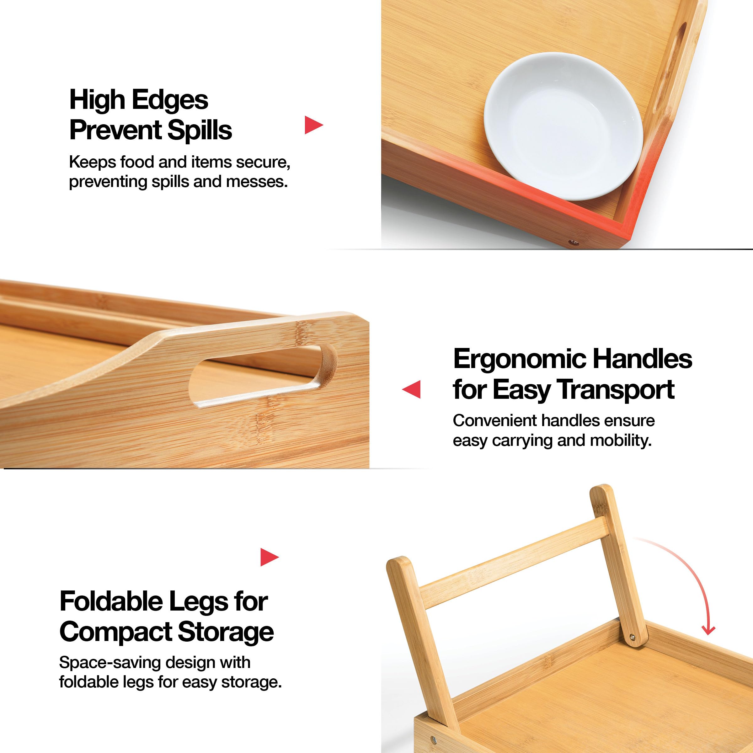 HOME IT bed tray with handles enabling smooth portability around the room.