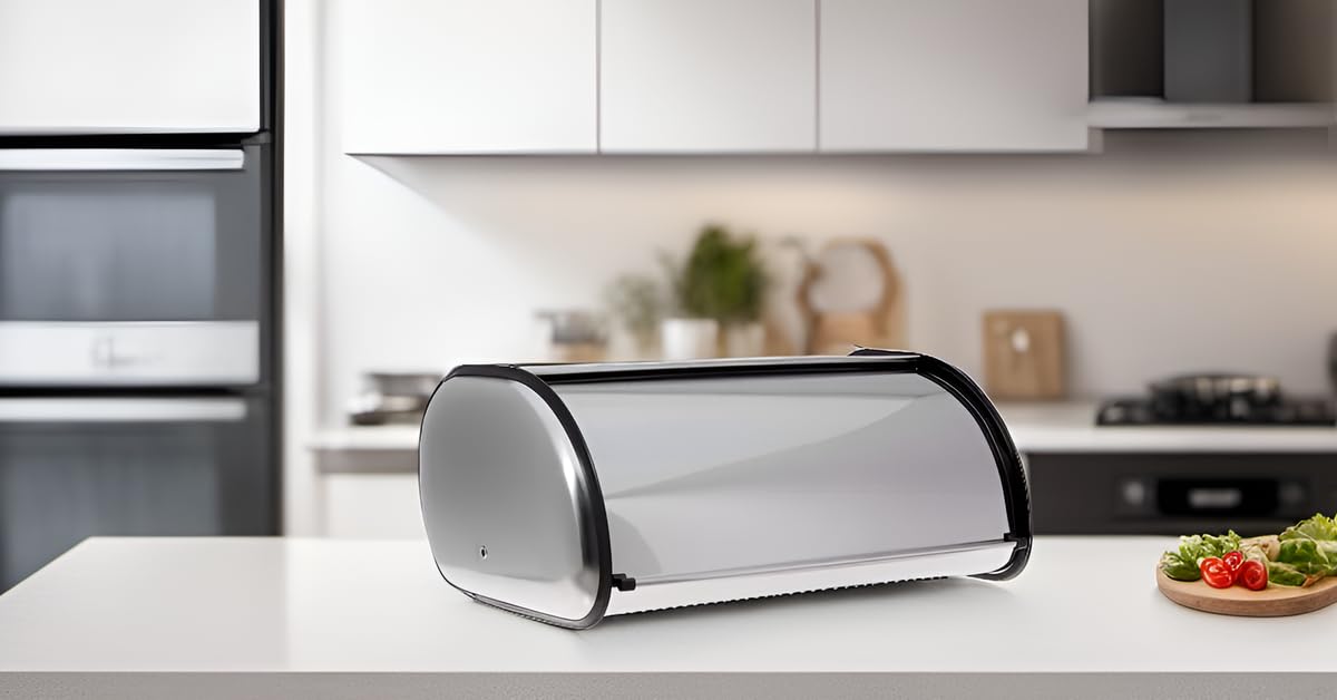 HOME IT kitchen counter with loaves inside demonstrates practical storage