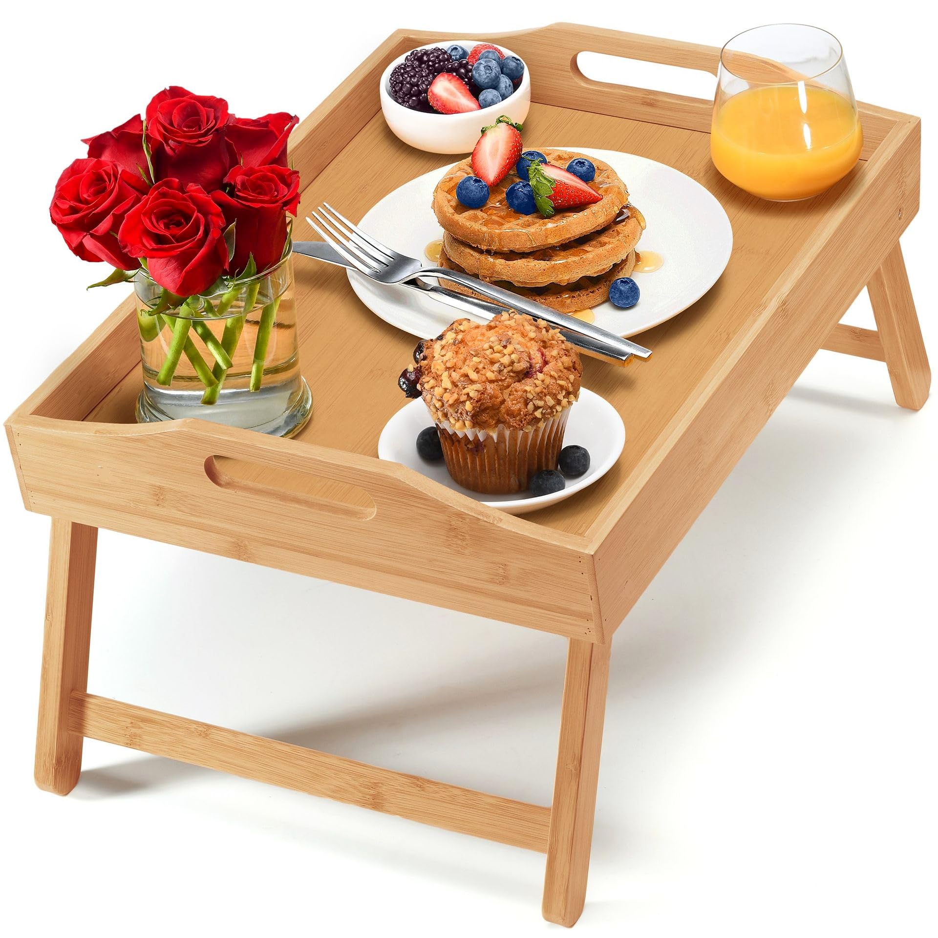 HOME IT folding bed tray stored compactly when not in use.