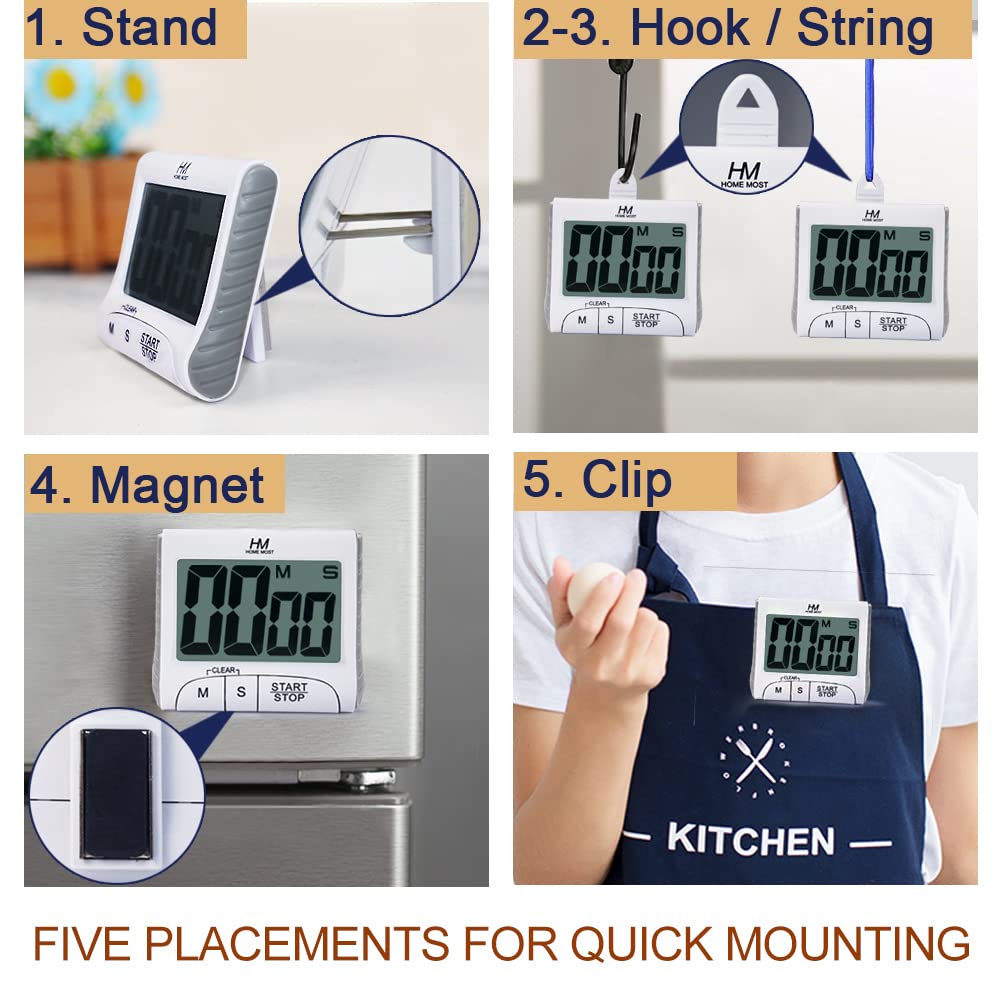HOME MOST matte white timer on a kitchen counter highlighting sleek design