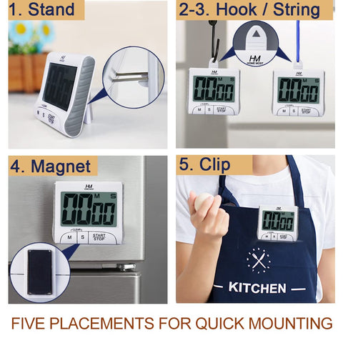 HOME MOST matte white timer on a kitchen counter highlighting sleek design