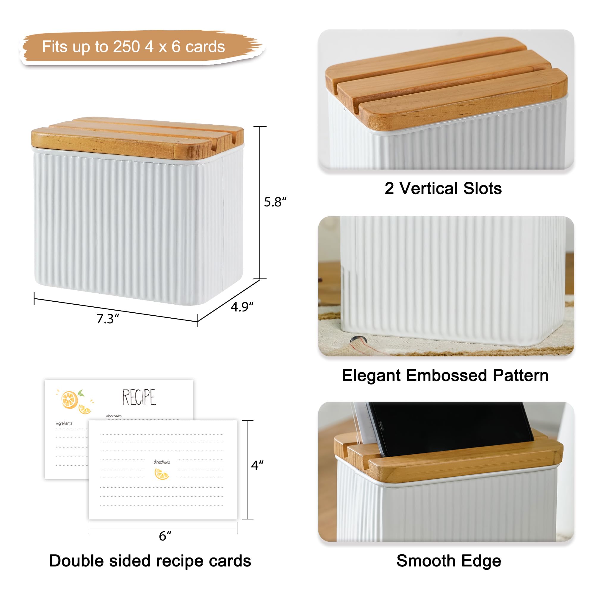 HOME PALETTE fits up to 250 four-by-six cards for expanding recipe collections