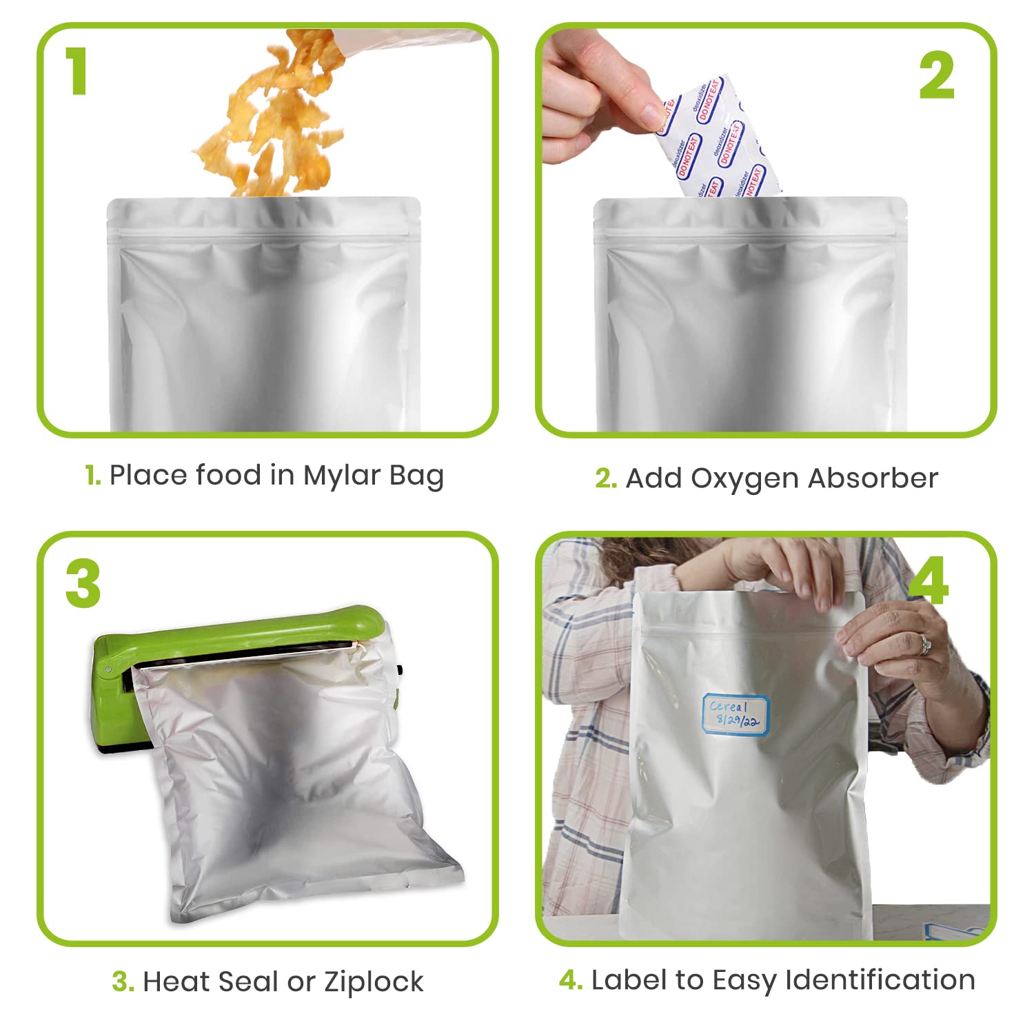 Home Sensei easy-tear notch provides quick access to contents without spills.